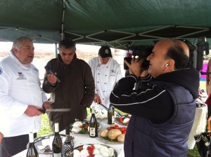 Lo chef Del Sole con  Gianni Occhiello della Rai