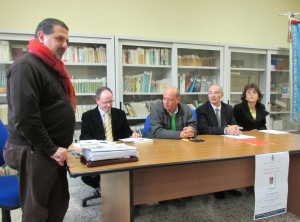 Da sx Gaudiano, Rotoli, Papa, Bova e Alpopi durante il Convegno del gennaio 2013 a Santa Maria la Fossa