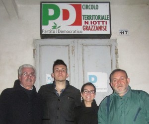 GRAZZANISE da sx I dirigenti del Circolo PD JOTTI Abbate, Petrella, Cerchiello e Raimondo