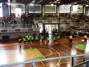 Gara 1, finale play-off, Bruno Rent Mondovì - Exton Volleyball Aversa, un momento del match