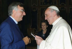 Massimo Milone con Papa Francesco