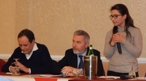 La segretaria locale del PD, Teresa Cerchiello, col vicesegret naz Guerini e il commissario prov Mirabelli 260117
