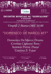 LOCANDINA CONCERTO DOMENICO DE MARCO 4ET