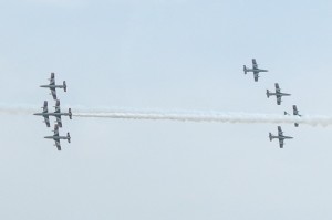 Spettacolare incrocio degli MB-399 nel cielo di Grazzanise - 170418