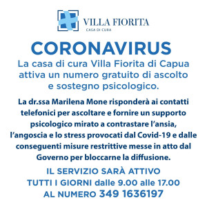 locandina attivazione numero supporto psicologico anticoronavirus clinica villa fiorita capua (1)